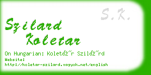 szilard koletar business card